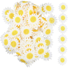 5cm Yellow Milk Silk Flower Embroidery Ribbon 5 Yards Water-Soluble DIY Sewing Material
