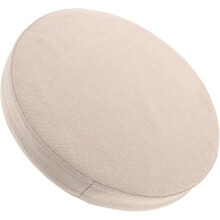Rundes Stuhlkissen aus Leinen, 35 cm Durchmesser x 5 cm dick, hellbeige Sitzfläche