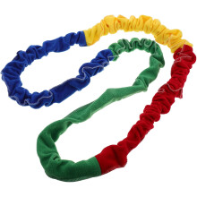 Dehnbares Outdoor-Fitnessband für 2-3 Personen, 2 m langes elastisches Regenbogen-PE-Seil