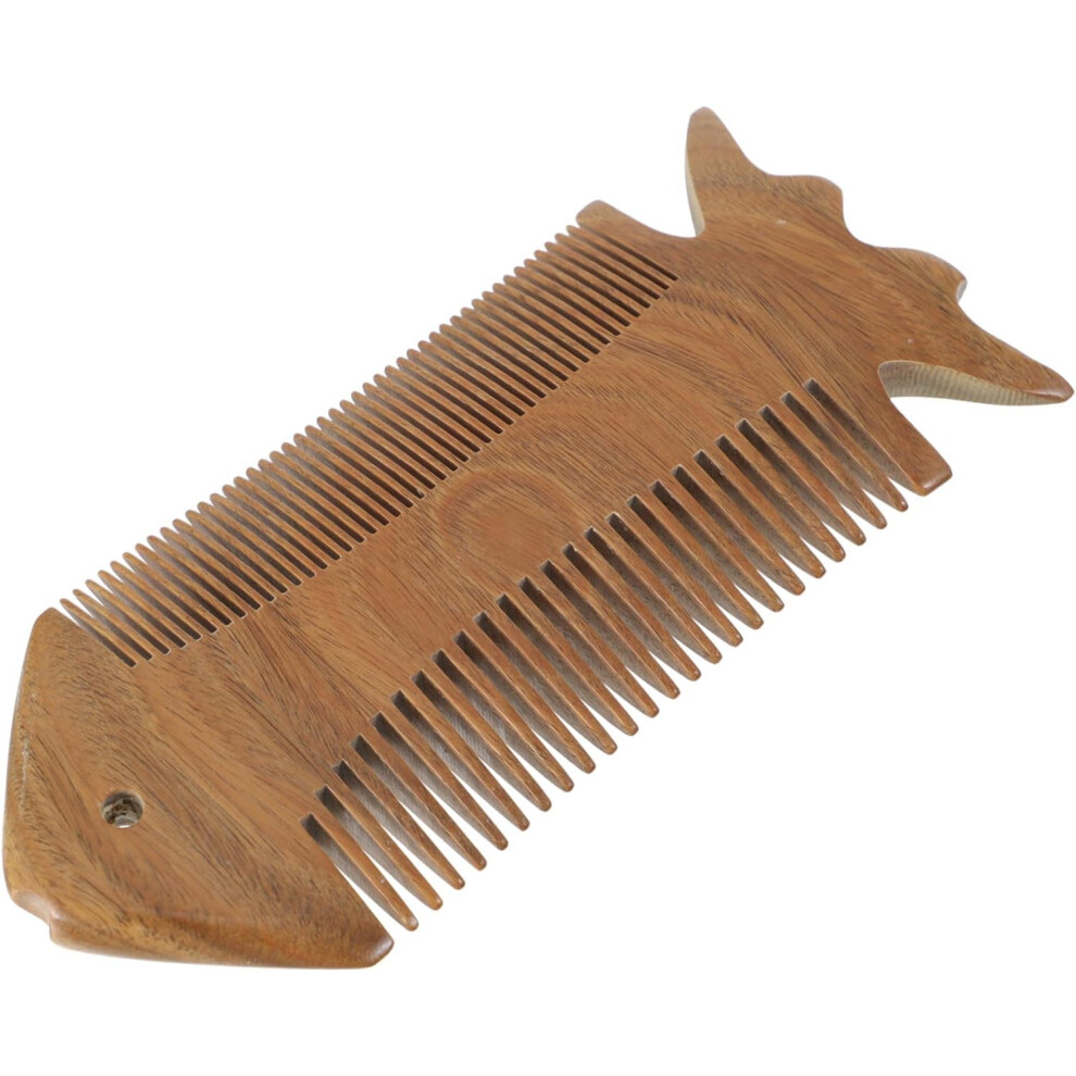Hkhbjs Natural Sandalwood Comb Scalp Massager Hair Comb For Cradle Cap Fish Shape Design