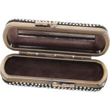 Lippenstift-Schutzbox für Reisen, Schmuckkästchen, Spiegel-Aufbewahrungsbox für Lippenstifthalter, passt in die Handtasche, Legierungsdesign