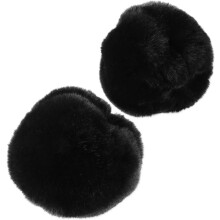 Winterliche Handgelenkwärmer aus Kunstpelz, Armstulpen für Damen, haarige, pelzige Handgelenkstulpen, schwarzes Paar für kaltes Wetter