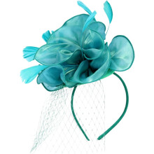 Fascinator da donna, elegante copricapo per tea party con fermagli per capelli staccabili, leggero, con design floreale.