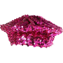 Glitzernde Pailletten-Baskenmütze für Damen, leichtes Tanzkostüm-Accessoire, rosafarben, strapazierfähig, für festliche Anlässe
