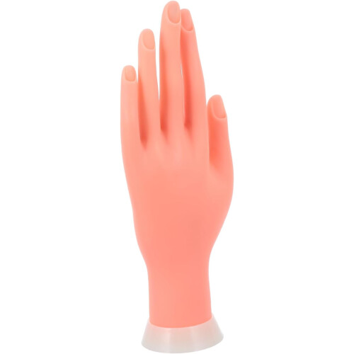 Modelo de mão de prática de arte das unhas esquerda mão falsa de silicone flexível
