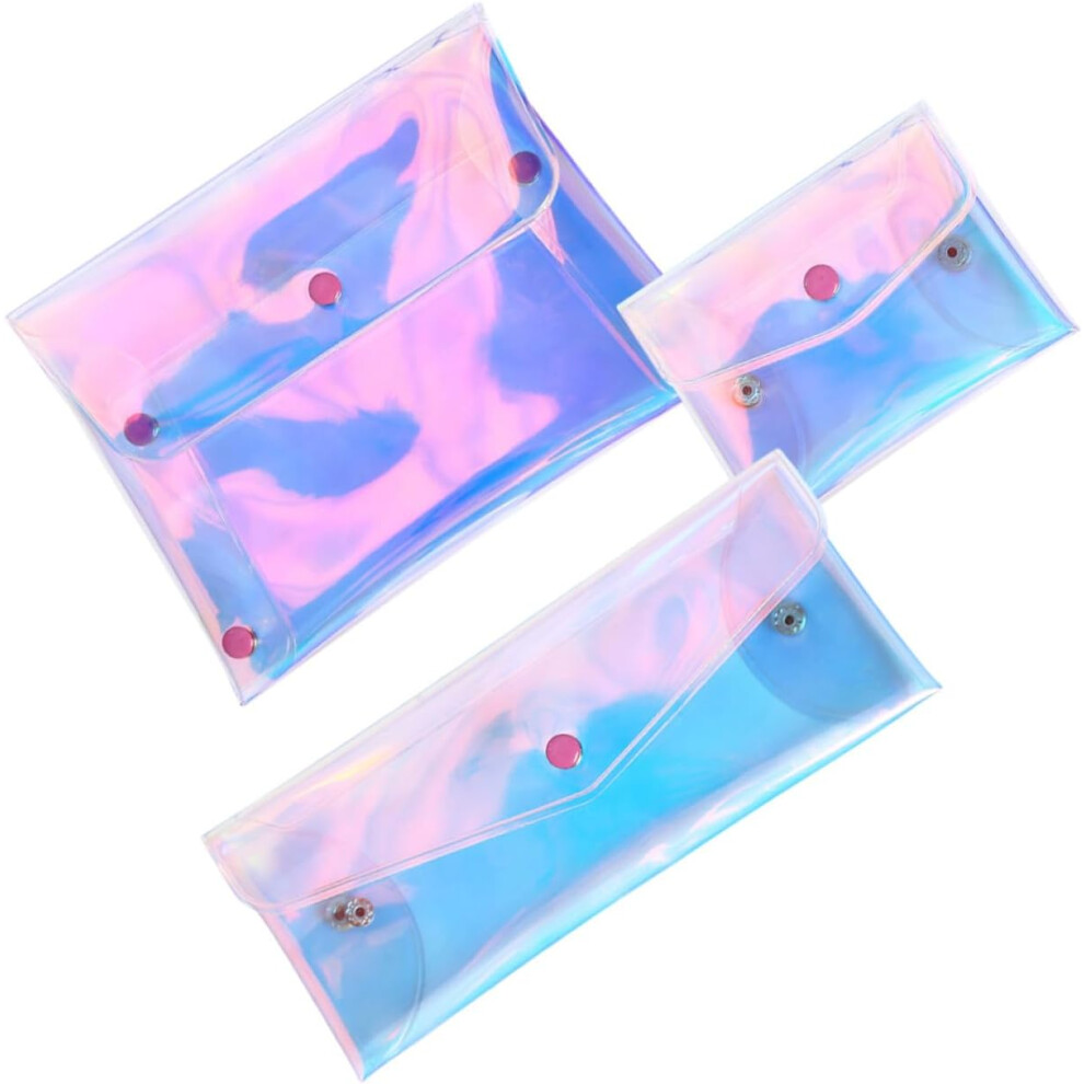 Hkhbjs 3Pcs Travel Makeup Bag Set, Mini Coin Purse Organizer Pouch With Blue Gradient For Teen Girls