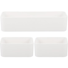 3 cajas de almacenamiento de pared de plástico ABS, ligeras y compactas, color blanco.