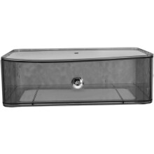 Make-up-Organizer-Aufbewahrungsbox aus Kunststoff, großes Fassungsvermögen, grau-silberner Organizer für Zuhause