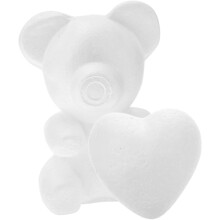 2-teiliges Set aus herzförmigen Schaumstoffmodellen und einem niedlichen Schaumstoffbären für selbstgemachte Blumenarrangements