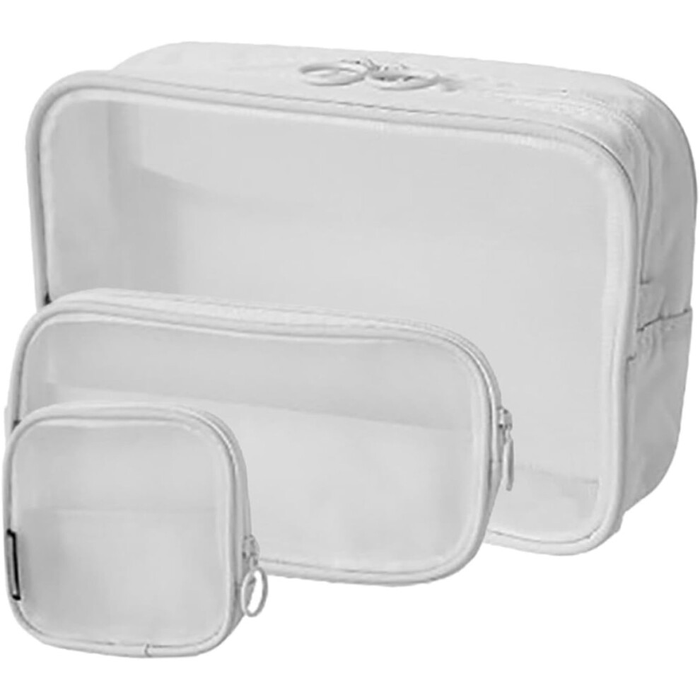 Hkhbjs 3Pcs Mesh Travel Cosmetic Bags Makeup Toiletry Bags For Women Portable