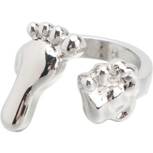 Modischer Pfotenring, offener Ring, schicker Damen-Fingerschmuck, verstellbar, weißes K-Material, Statement-Ring für Freizeitkleidung