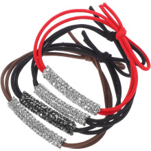 4 stk. hårstrikker med rhinestones og elastiske hestehaleholdere for kvinner og jenter