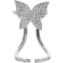 Strass-Schmetterlings-Nagelring aus Metall für Damen – Nagelschmuck-Accessoires für Festivals und Partys
