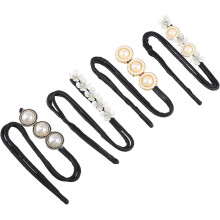 4pcs Hair Bun Maker Twisted Hair Bands Bun Shaper Pearls Clip Styler Device for Half Ball French