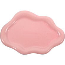 Bandeja de cerámica con forma de nube para joyas con espacio para guardar objetos pequeños, elegante bandeja decorativa rosa.