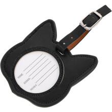 Gepäckanhänger mit Katzenmotiv, Reisekoffer-Etikett, niedlicher Gepäckanhänger für Fluggesellschaften, Leder, PU-Material