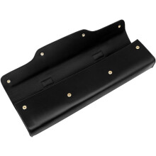 Tragbare schwarze Schultertasche aus geriffeltem Leder mit verdicktem Kunstleder und strapazierfähigem Material