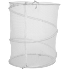 Malha dobrável cesta de lavandaria cordão lavandaria Hamper leve portátil cilíndrico