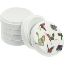 Piatti in ceramica con coperchio per conservare acquerelli e tempere, ideali per laboratori artistici e spazi dedicati al fai da te.
