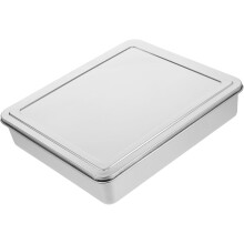 Antihaft-Backform, Edelstahl-Kuchenform mit Deckel, silberfarben, schlichtes, stilvolles und elegantes Design, leicht zu transportieren