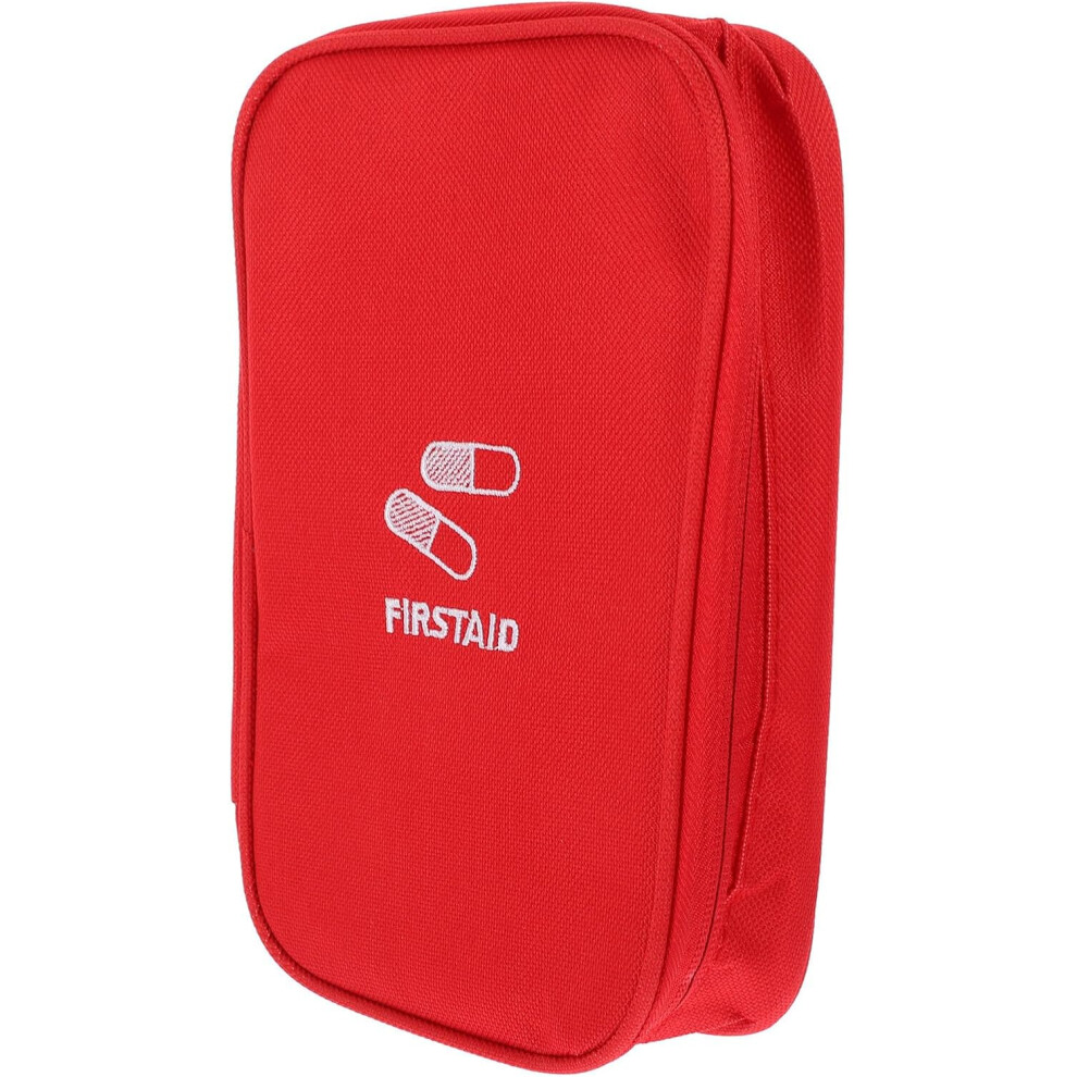 Hkhbjs Red First Aid Bag Medicine Pouch Portable Zipper First Aid Bag Large Oxford Cloth Household Medicine Pouch
