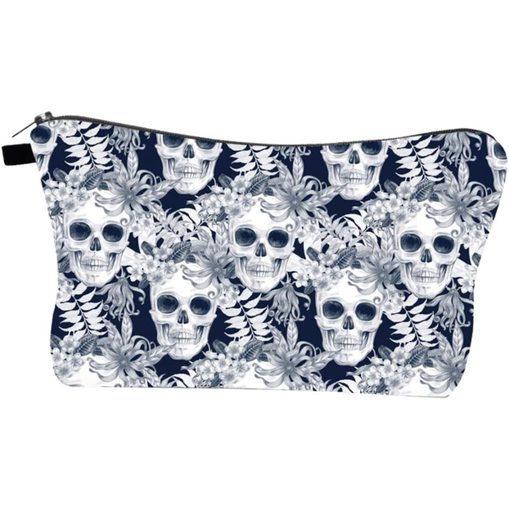 Hkhbjs Skull Makeup Bag Creative Cosmetics Organizer Travel Wash Bag Storage Outdoor Use Halloween
