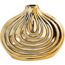 Moderne nordische Keramikvase mit goldenen Streifen, praktisch und angenehm anzufassen