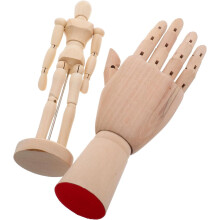 2pcs Wooden Drawing Mannequins Artist Figures Flexible Body Models for Painting Sketching and Art Projects