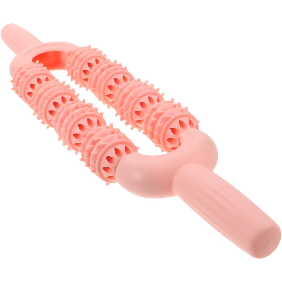 Hkhbjs Pink Portable Leg Muscle Massage Roller Stick With Eight Spiky Wheels, Yoga Calf Massager