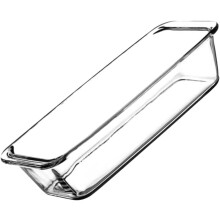 Rechteckige Backform aus gehärtetem Glas, weiß, hitzebeständig, sicher für den Haushalt