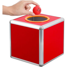 Rote Tombola-Losbox, mittelgroß (25 cm), mit Einwurfschlitz, multifunktionalem Behälter für Trinkgeld und Gebet.