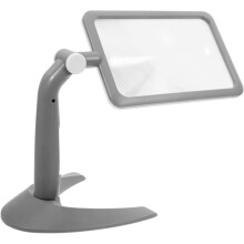 48 LED-beleuchtete Leselupe für Hand und Tisch, grauer Rahmen