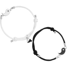 Partnerarmbänder, verstellbar, schwarz-weiß, Yin-Yang-Symbol, passende Armbänder für Damen und Herren