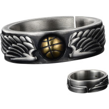 Stilvoller Basketball-Anhänger-Fingerring für Herren aus Metall, hautfreundlich und angenehm zu tragen