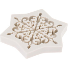 Molde de silicona para posavasos de resina con diseño de copo de nieve. Molde de epoxi para manualidades y decoración del hogar.