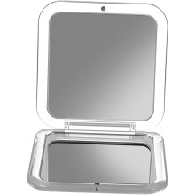 Espelho compacto dobrável 15x ampliação dupla-lateral leve acrílico pequeno bolso espelho portátil viagem vaidade