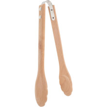 Ferramenta de serviço de pinça de comida de madeira com design ergonômico e madeira marrom de resistência à quebra