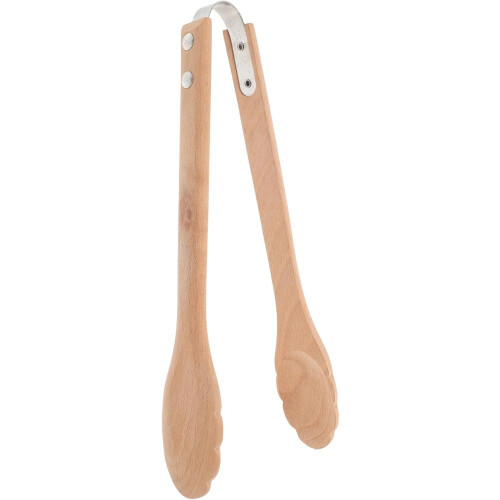 Ferramenta de serviço de pinça de comida de madeira com design ergonômico e madeira marrom de resistência à quebra