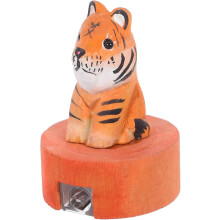 Handspitzer aus Holz in Tigerform – Manueller Anspitzer mit einem Loch