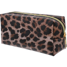 Leopardo padrão cosmético saco embreagem multifunção sanitário saco portátil