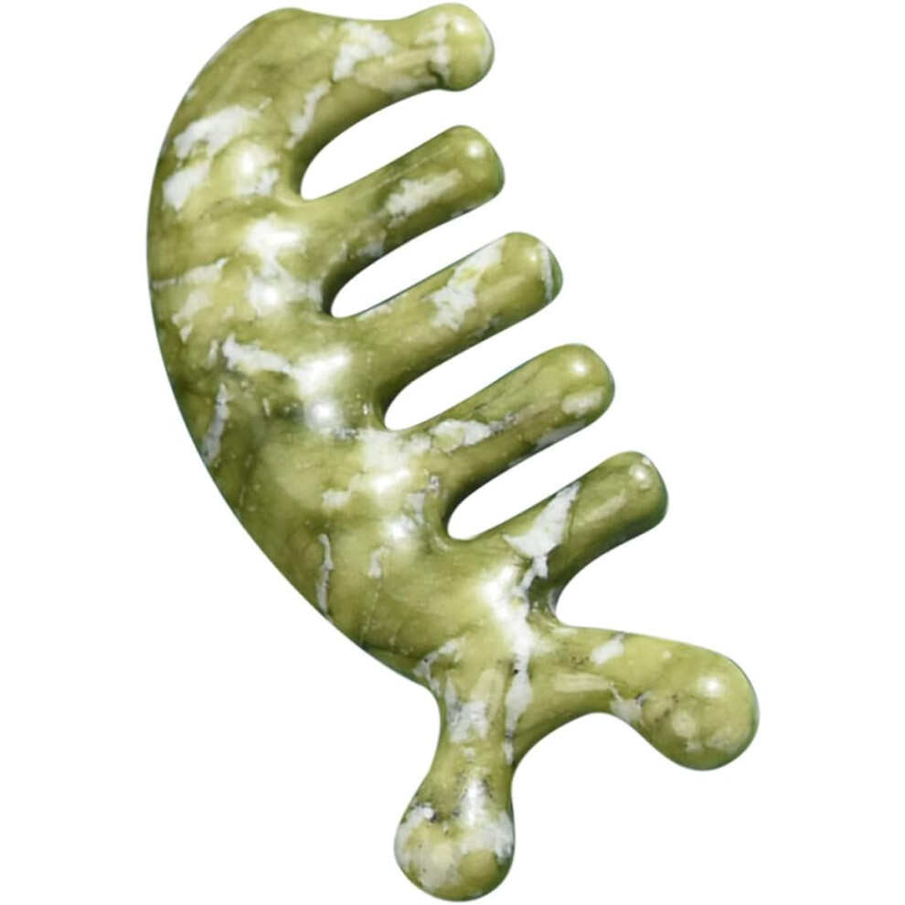 Hkhbjs Green Jade Massage Comb Wide Tooth Scalp Massager Smooth Jade Material Body Acupoint Massager Tool