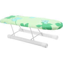 Mini tábua de engomar de mesa dobrável com suporte de manga, moldura de engomar doméstica pequena em design de folha verde