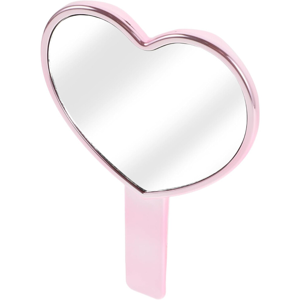 Hkhbjs Pink Handheld Makeup Mirror Heart Shaped Vanity Mirror For Girls Bathroom Classroom Use