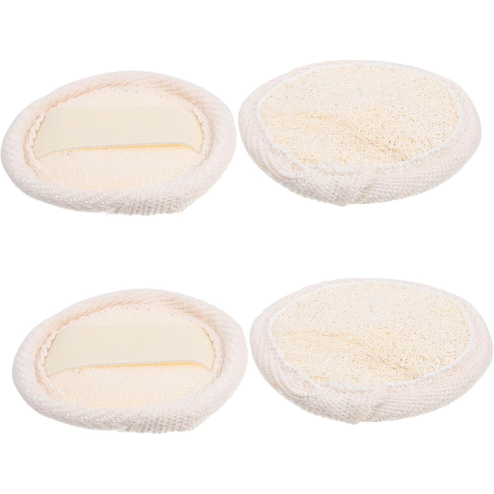 Hkhbjs Beige 4Pcs Loofah Exfoliating Scrubber Makeup Remover Pads Facial Cleansing Exfoliating Pads Natural Loofah For Face