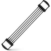 Verstellbarer Brustexpander mit 5 Federbändern, schwarzer Fitness-Brustexpander