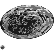 3D-Fußmatte mit Illusionseffekt, rundes 3D-Muster, 80 x 80 cm, Polyester, angenehme Textur, dekorativ