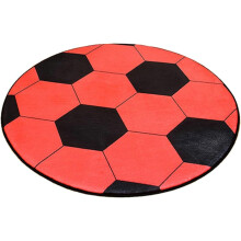 Fußballförmige Fußmatte, 80 cm Durchmesser, orange, Stuhlkissen für Bürostühle, Computerstühle, Teppichschutz, Schreibtisch-Fußmatte