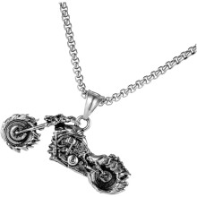 Motorrad-Anhänger-Choker-Halskette für Herren, kreative Edelstahl-Halskette