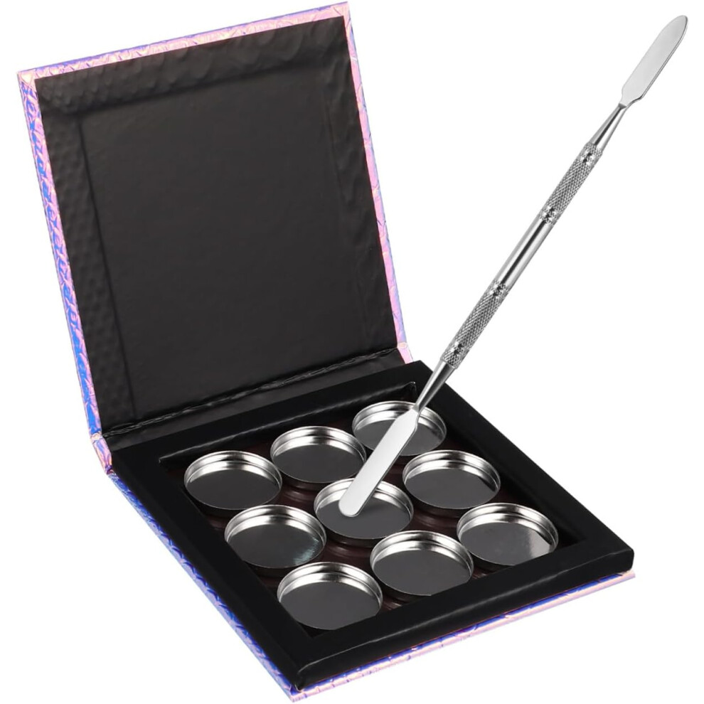 Hkhbjs Magnetic Makeup Tray Metal Round Pans Empty Magnetic Eyeshadow Palette Includes Makeup Spatula