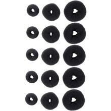 15pcs cabelo donut pão titular pão cabelo pão antigo donut moldador nylon material preto